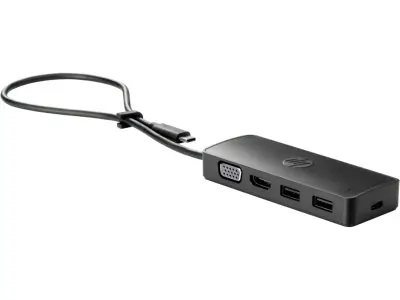 محول HP USB‑C Travel Hub G2 (235N8AA) – يدعم HDMI وVGA و2× USB-A وتمرير الطاقة