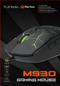 Platinum MT-M930_V23-A-PLAT Gaming Mouse – 3200 DPI, 6 Buttons, USB Wired