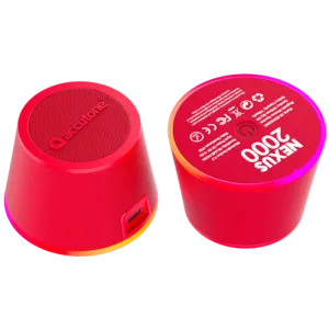 Accutone Magsafe Bluetooth Speaker With Rgb Light Ring, 3W Audio, Ipx5 Splash-Proof, Magnetic Mount -Red-Ze-Nexus2000
