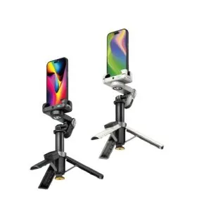 Smart M3 Pro Mini 4-In-1 Selfie Stick With Face Tracking, Stabilizer, Tripod, Rgb Fill Light - White