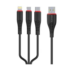 Platinum SMART Series Car Charger QC + 3in1 Cable - Black - P-BDCLAQ3N1