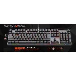 Platinum MT-MK009Pro-W-UAR-PLAT Mechanical Gaming Keyboard – RGB Backlit, Hot-Swappable, Full Size