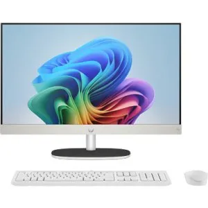 جهاز HP الكل في واحد 24-ct2000ne كمبيوتر مكتبي بمعالج Ryzen AI 5 340، ذاكرة عشوائية 16 جيجابايت، قرص SSD بسعة 512 جيجابايت، رسومات Radeon، شاشة FHD بحجم 23.8 بوصة – رقم الطراز: BZ6J1EA