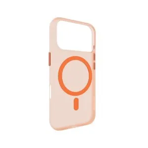 Mageasy lyte m ultra thin .70mm case with independent metal buttons for iphone 17 pro-coral - MPH17P392CL25
