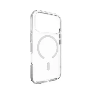 Mageasy bright m never yellowing protective clear case with independent metal buttons for iphone 17 pro-transparent/whtie ring - MPH17P394WN25