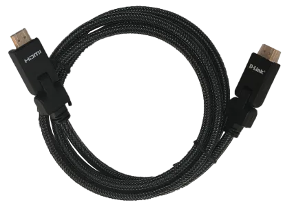 كابل HDMI 2.0 من دي‑لينك HCB‑4AABLBRR‑5 – بطول 5 م، موصل بزاوية 180°، مطلي ذهب، سلك مضفر